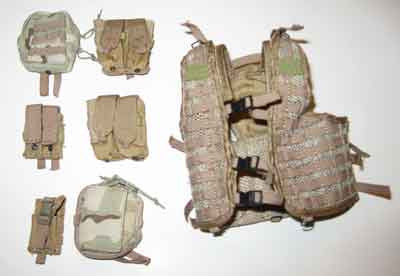 ZY TOYS Loose 1/6 Modern Tactical MOLLE Vest (Khaki/6 Pouches) #ZYL4-Y200